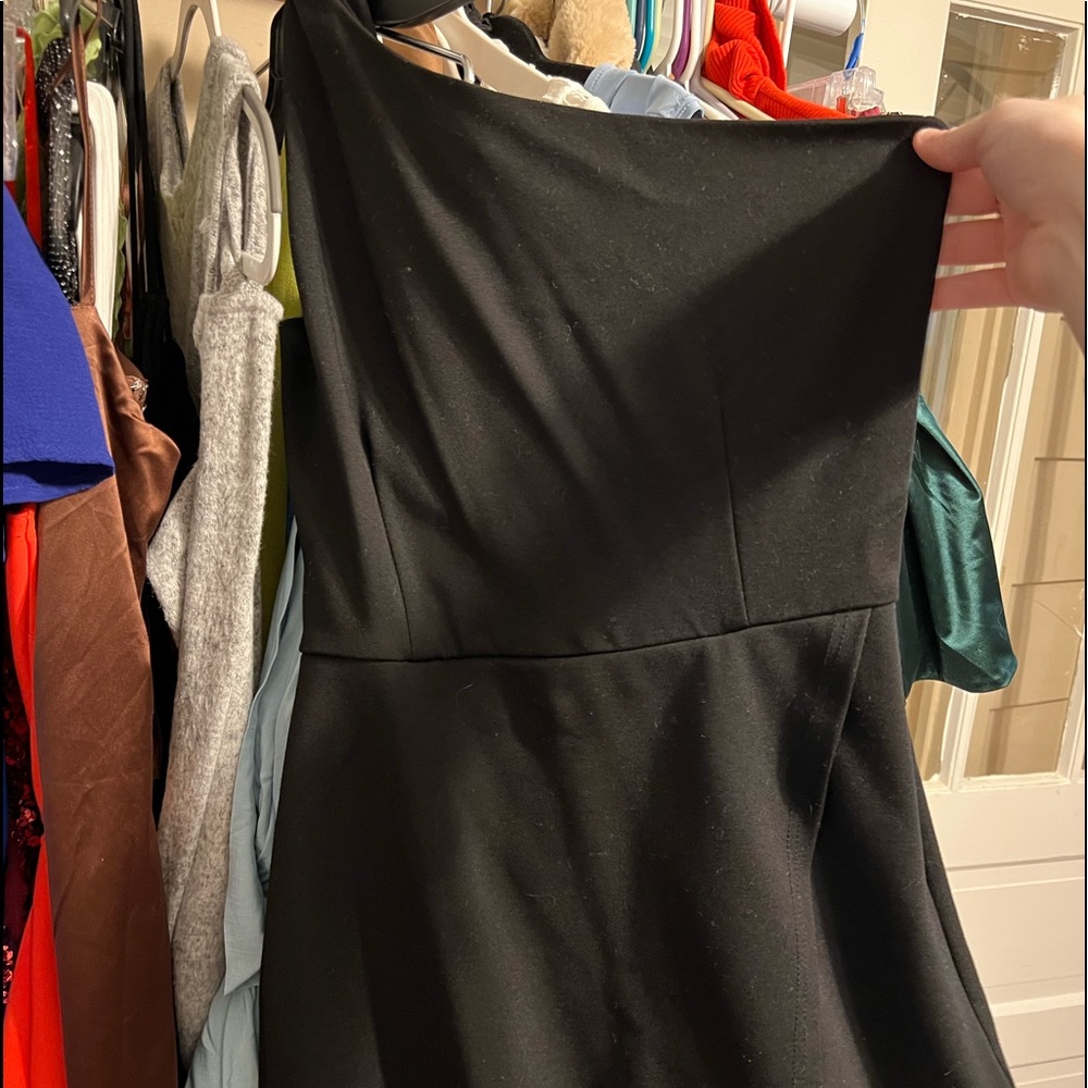 Black dress asymmetrical bottom